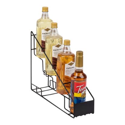 Picture of Mind Reader 4-Compartment Syrup Bottle Organizer 13inH x 17-1/4inW x 4 1/4inD, Black