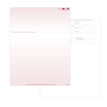 Picture of Laser 2-Sided Healthcare Medical Billing Statements, Preprinted MC/Visa Credit Card Accepted, 1-Part, 8-1/2in x 11in, Burgundy, Pack Of 2,500 Sheets