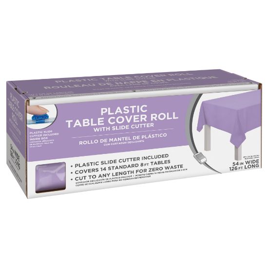 Picture of Amscan Boxed Plastic Table Roll, Lavender, 54in x 126'