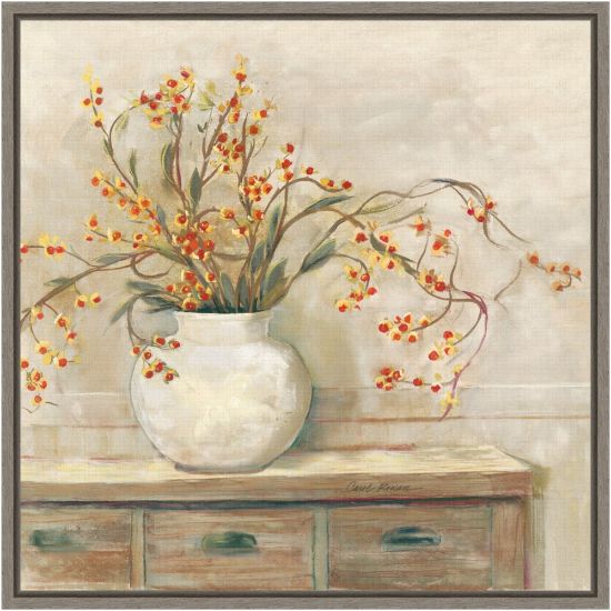 Picture of Amanti Art Bittersweet Bouquet by Carol Rowan Framed Canvas Wall Art Print, 16inH x 16inW, Graywash