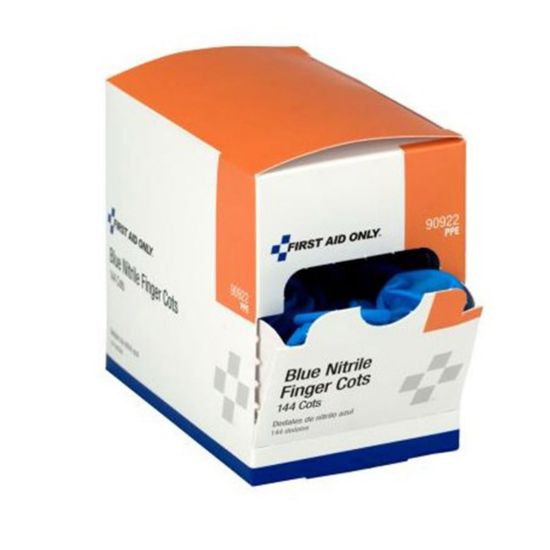 Picture of First Aid Only Nitrile Finger Cots, 1in x 3in, Blue, Box Of 144 Cots