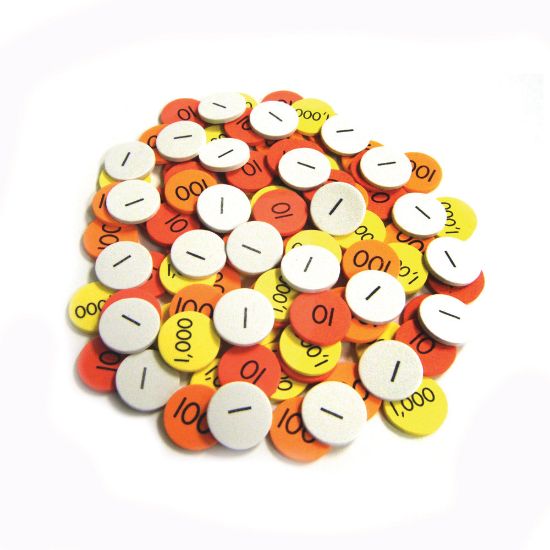 Picture of Sensational Math Class Set Place Value Discs, 1in, Assorted Colors, Grade 1 - 4, Pack Of 1,500 Discs