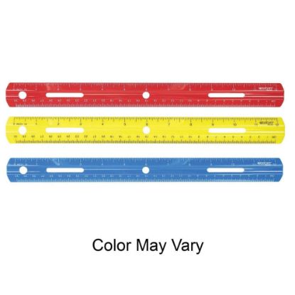 Picture of Westcott 12in Plastic Ruler - 12in Length - 1/16 Graduations - Imperial, Metric Measuring System - Plastic - 1 Each - Assorted