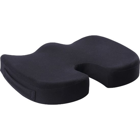 Picture of Lorell Butterfly-Shaped Seat Cushion - 17.50in x 15.50in - Fabric, Memory Foam, Silicone - Butterfly - Comfortable, Ergonomic Design, Durable, Machine Washable, Zippered, Anti-slip - Black - 1Each