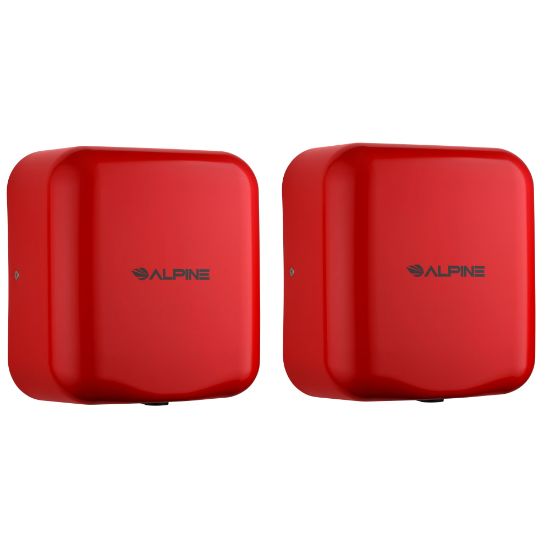 Picture of Alpine Industries Hemlock Commercial Automatic High-Speed Electric Hand Dryers, Red, Pack Of 2 Dryers