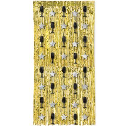 Picture of Amscan New Years Doorway Curtain, 39in x 77in, Multicolor