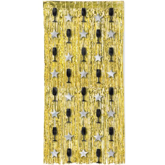 Picture of Amscan New Years Doorway Curtain, 39in x 77in, Multicolor