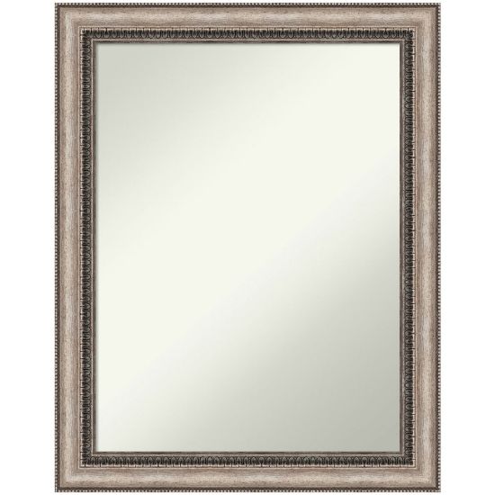 Picture of Amanti Art Non-Beveled Rectangle Framed Bathroom Wall Mirror, 28-1/4in x 22-1/4in, Lyla Ornate Silver