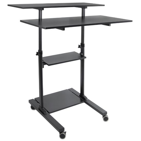 Picture of Mount-It! MI-7970 Height-Adjustable Mobile Standing Desk Workstation, 55inH x 39-1/2inW x 26inD, Black