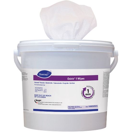 Picture of Diversey Oxivir 1 Disinfectant Wipes, 11in x 12in, 160 Wipes Per Bucket, Case Of 4 Buckets