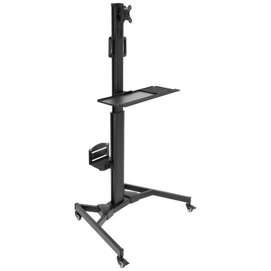 Picture of Mount-It! MI-7985 Adjustable Mobile Workstation With Single Monitor Mount, 42-1/2inH x 21inW x 7inD, Black