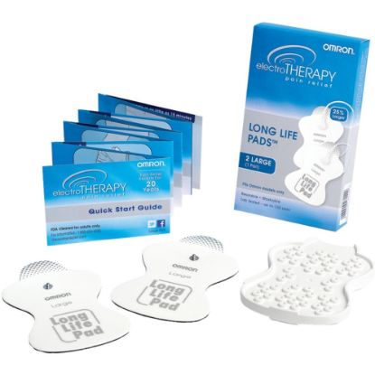 Picture of Omron ElectroTHERAPY TENS Long Life Pads - Large - PMLLPAD-L - 4in Width x 0.1in Height x 3.5in Length - 2 - White