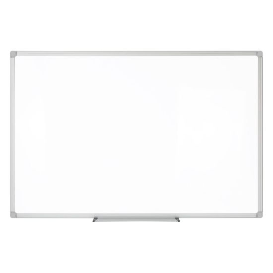 Picture of WorkPro Porcelain Magnetic Dry-Erase Whiteboard, 24in x 36in, Aluminum Frame With Silver Finish