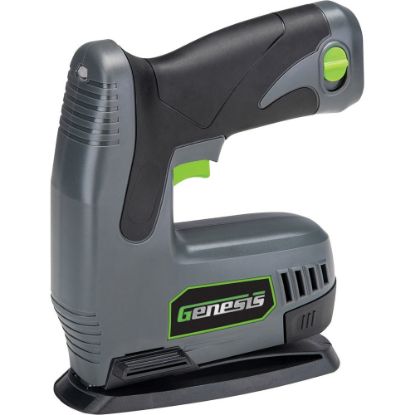 Picture of Genesis 8-Volt Li-Ion Cordless Electric Stapler/Nailer, 2in x 6-1/2in, Gray