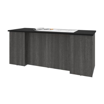 Picture of Bestar Norma 71inW Computer Desk Shell, Black/Bark Gray