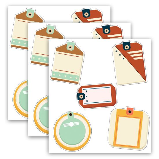 Picture of Carson Dellosa Education Cut-Outs, Lets Explore Travel Tags, 36 Cut-Outs Per Pack, Set Of 3 Packs