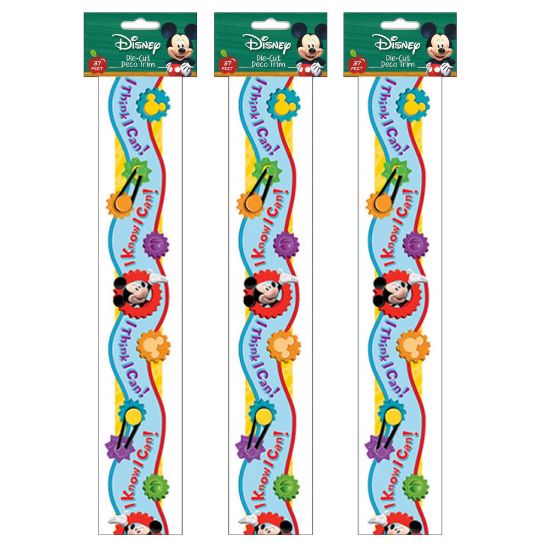 Picture of Eureka School Extra Wide Die-Cut Deco Trim, Mickey Mouse Clubhouse I Think I Can, 12 Strips Per Pack, Set Of 3 Packs