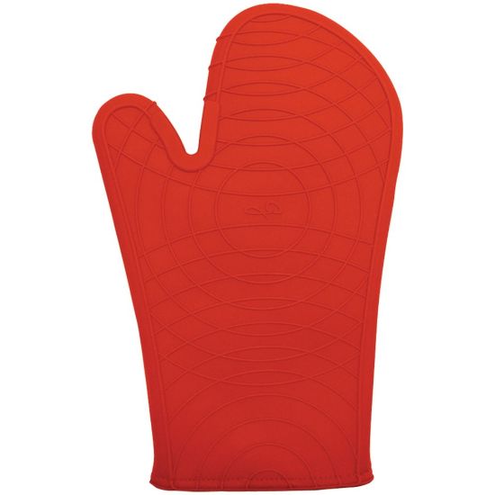 Picture of Starfrit Silicone Oven Mitt, 12in , Red - Heat Protection - Red - Heat Resistant, Comfortable, Non-slip Silicone Rib