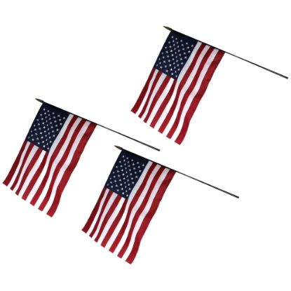 Picture of Annin and Company U.S. Classroom Flags With Staffs, 16in x 24in, Pack Of 3 Flags