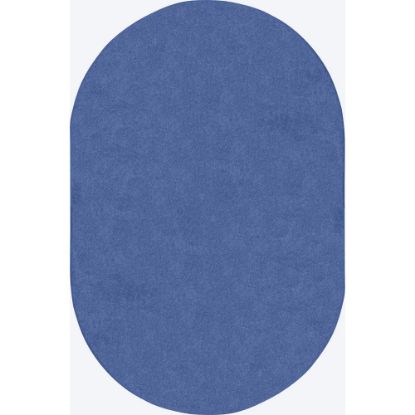 Picture of Joy Carpets Kids Essentials Oval Area Rug, Just Kidding, 6ft x 9ft, Cobalt Blue