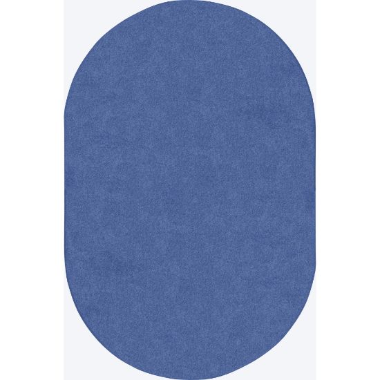 Picture of Joy Carpets Kids Essentials Oval Area Rug, Just Kidding, 6ft x 9ft, Cobalt Blue