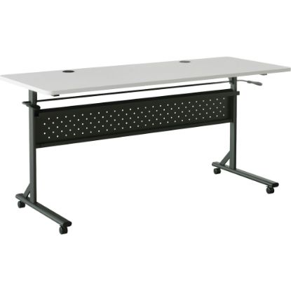 Picture of Lorell Shift 2.0 Flip & Nesting Mobile Table, 29-1/2inH x 60inW x 24inD, Gray/Black