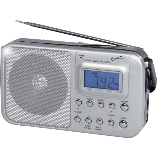 Picture of Supersonic 4 Band AM/FM/SW1-2 PLL Radio - LCD Display - Headphone - 2 x AAA - Portable