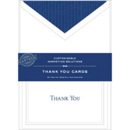 Picture of Gartner Studios Thank You Cards, 5 1/4in x 3 3/4in, White With Blue Accents, Pack Of 20