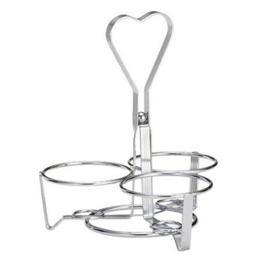 Picture of Tablecraft 3-Ring Condiment Caddy, 8-1/4in x 7-1/4in, Silver