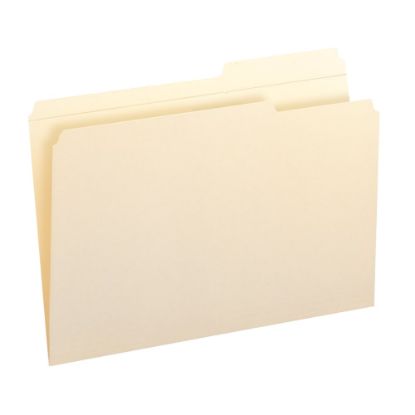 Picture of Smead Guide 2/5-Cut File Folders, Reinforced Tab , Legal Size (8 1/2in x 14in), Manila, Box Of 100