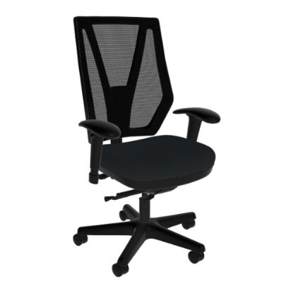 Picture of Sitmatic GoodFit Mesh Synchron High-Back Chair With Adjustable Arms, Black/Black