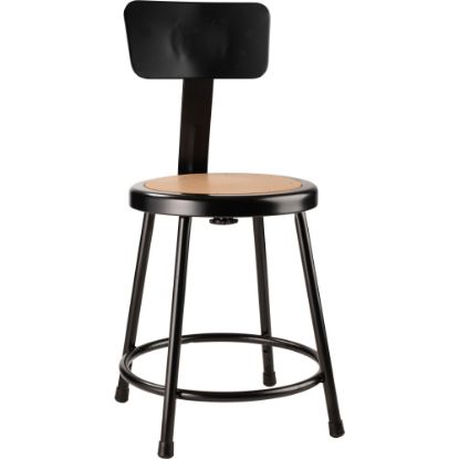 Picture of National Public Seating Hardboard Stool With Back, 18inH, Black