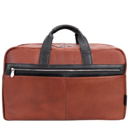 Picture of McKleinUSA Wellington Leather Laptop & Tablet Carry-All Duffel Bag, 13inH x 9inW x 21inD, Brown