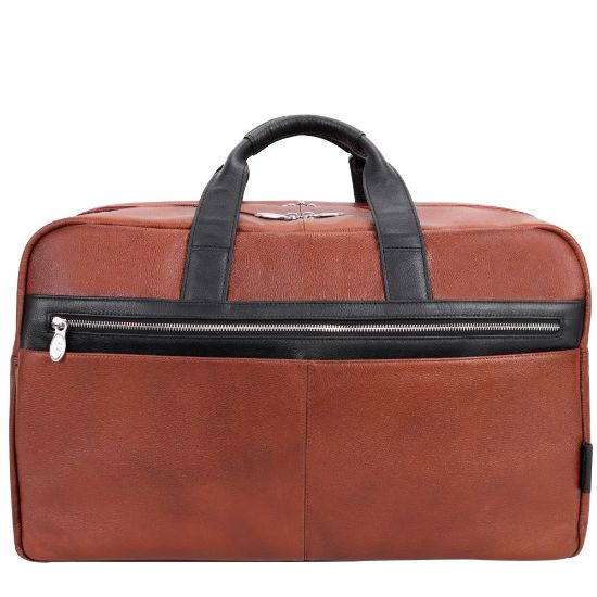 Picture of McKleinUSA Wellington Leather Laptop & Tablet Carry-All Duffel Bag, 13inH x 9inW x 21inD, Brown