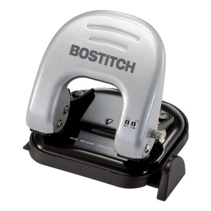 Picture of Bostitch EZ Squeeze Two-Hole Punch, 20 Sheet Capacity, Black/Gray