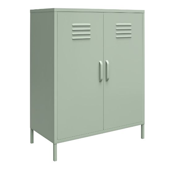 Picture of Ameriwood Home Mission District 2-Door 3-Shelf Metal Locker Storage Cabinet, 40inH x 31-1/2inW x 15-3/4inD, Green