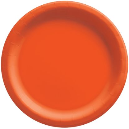 Picture of Amscan Round Paper Plates, Orange Peel, 6-3/4in, 50 Plates Per Pack, Case Of 4 Packs