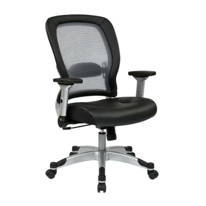 Picture of Space Seating Ergonomic Bonded Leather High-Back Executive Chair, Black