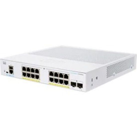 Picture of Cisco 250 CBS250-16P-2G Ethernet Switch - 16 Ports - Manageable - 2 Layer Supported - Modular - 2 SFP Slots - 156.40 W Power Consumption - 120 W PoE Budget - Optical Fiber, Twisted Pair - PoE Ports - Rack-mountable - Lifetime Limited Warranty