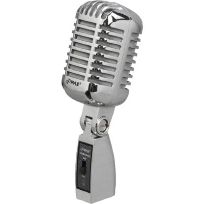 Picture of PylePro Classic PDMICR42SL Wired Dynamic Microphone - Silver - 16 ft - 30 Hz to 15 kHz - 600 Ohm -50 dB - Stand Mountable - XLR