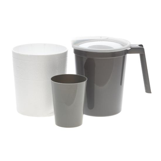 Picture of Medline Water Pitcher & Tumbler Set, Outer Foam Jacket, Graphite, Pack Of 40