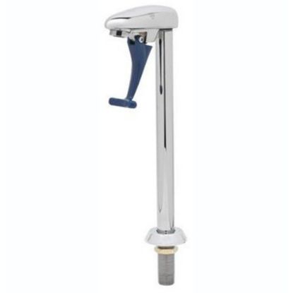 Picture of T&S Brass Deck-Mount Pedestal Glass Filler, 10inH, Stainless/Dark Blue