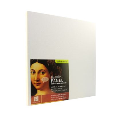 Picture of Ampersand Artist Panel Canvas Texture Cradled Profile, 12in x 12in, 3/4in, Pack Of 2