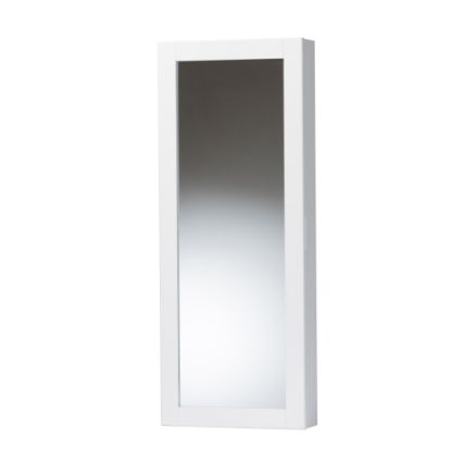 Picture of Baxton Studio Pontus Wall-Mountable Jewelry Armoire With Mirror, 34-3/4inH x 13-15/16inW x 3-5/8inD, White