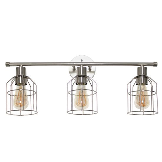 Picture of Lalia Home 3-Light Industrial Wired Vanity Light, 6-1/2inW, Brushed Nickel