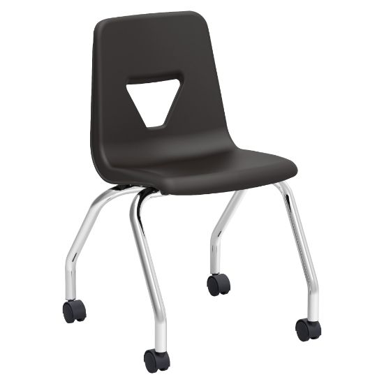 Picture of Lorell Classroom Mobile Chairs, 18inH Seat, Black/Chrome, Set Of 2