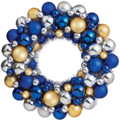 Picture of Amscan 244211 Hanukkah Metallic Bulb Wreath, Multicolor