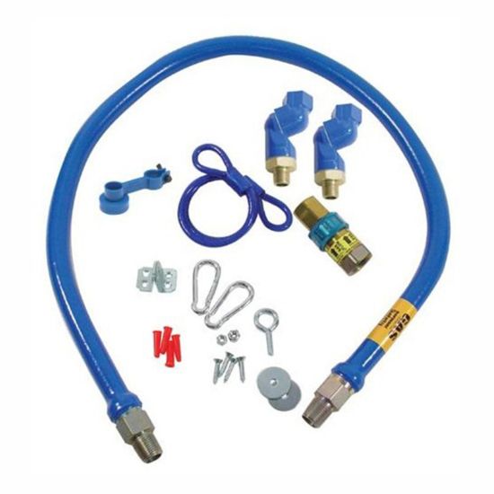 Picture of Dormont Blue Hose Swivel MAX Gas Hose Connector Kit, 3/4in x 48in