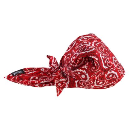 Picture of Ergodyne Chill-Its 6710CT Evaporative Cooling Triangle Hats With Cooling Towels, Red Western, Pack Of 6 Hats