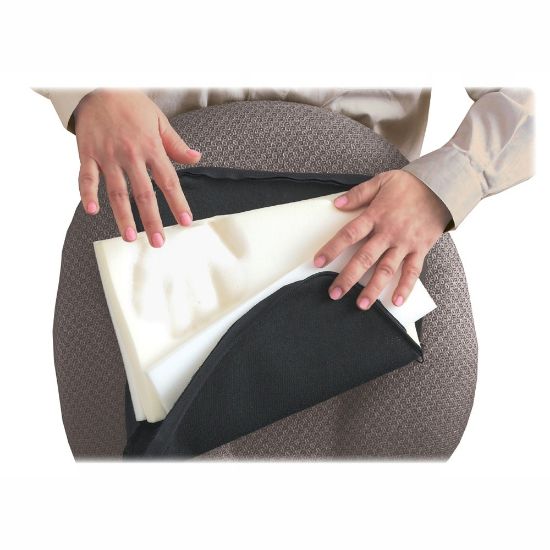 Picture of Master Memory-Foam Lumbar Support Cushion, 7 1/2inH x 12 1/2inW x 2 1/2inD, Black